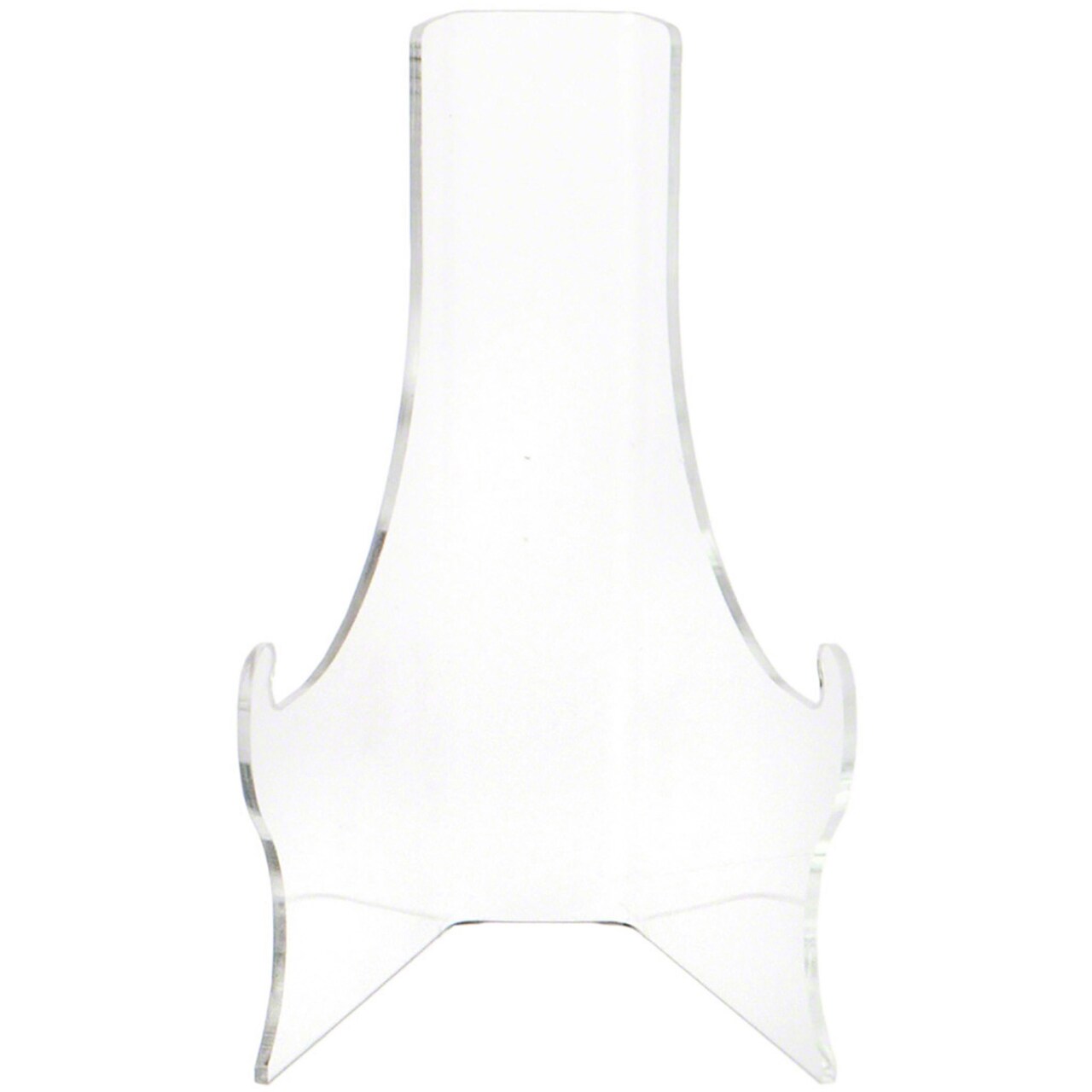 Plymor Clear Acrylic Elevated Flat Back Easel with Deep Support Ledges, 6.25" H x 3.5" W x 3.5" D